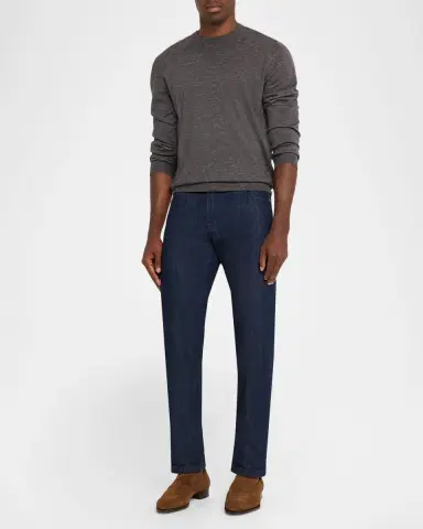 Kiton Men's Woven Calfskin Penny Loafers | Thumbnail 3 Kiton Men's Woven Calfskin Penny Loafers | Thumbnail 3