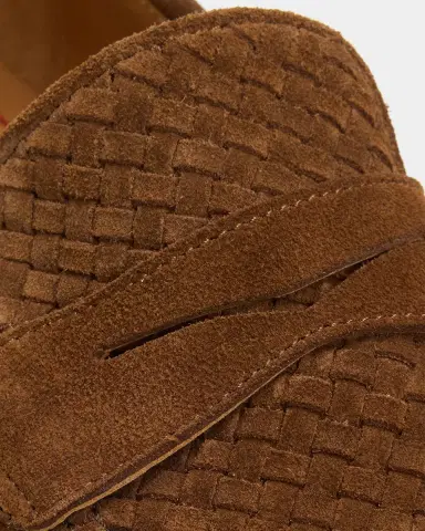 Kiton Men's Woven Calfskin Penny Loafers | Thumbnail 5 Kiton Men's Woven Calfskin Penny Loafers | Thumbnail 5