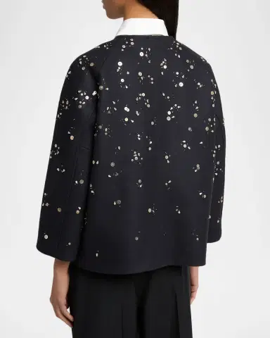 Jil Sander Embellished Wool Zip Jacket | Thumbnail 3 Jil Sander Embellished Wool Zip Jacket | Thumbnail 3