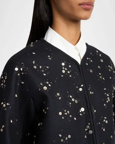 Jil Sander Embellished Wool Zip Jacket | Thumbnail 5 Jil Sander Embellished Wool Zip Jacket | Thumbnail 5