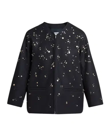 Jil Sander Embellished Wool Zip Jacket | Thumbnail 1 Jil Sander Embellished Wool Zip Jacket | Thumbnail 1