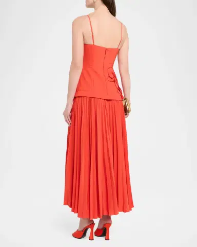 Acler Forever Young Avision Floral Appliqué Pleated Maxi Dress | Thumbnail 3 Acler Forever Young Avision Floral Appliqué Pleated Maxi Dress | Thumbnail 3