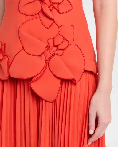 Acler Forever Young Avision Floral Appliqué Pleated Maxi Dress | Thumbnail 5 Acler Forever Young Avision Floral Appliqué Pleated Maxi Dress | Thumbnail 5