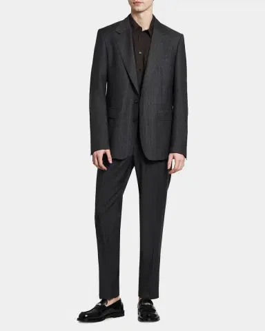 Dolce & Gabbana Men 's Lana Gessata Pleated Trousers | Thumbnail 2 Dolce & Gabbana Men 's Lana Gessata Pleated Trousers | Thumbnail 2