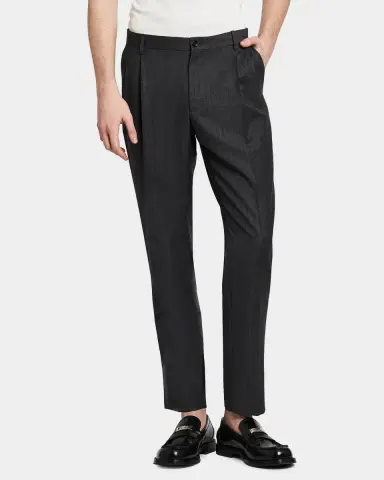 Dolce & Gabbana Men 's Lana Gessata Pleated Trousers | Thumbnail 4 Dolce & Gabbana Men 's Lana Gessata Pleated Trousers | Thumbnail 4
