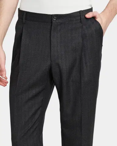 Dolce & Gabbana Men 's Lana Gessata Pleated Trousers | Thumbnail 5 Dolce & Gabbana Men 's Lana Gessata Pleated Trousers | Thumbnail 5
