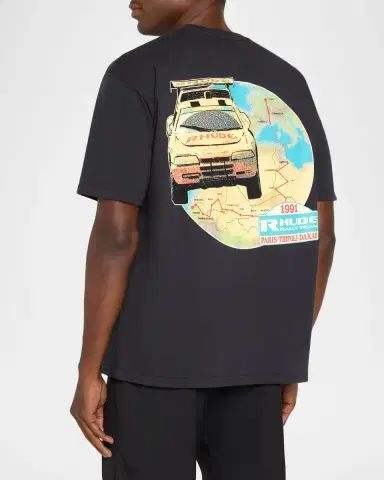 Rhude Tripoli Rally Team Cotton Crewneck T-Shirt | Thumbnail 3 Rhude Tripoli Rally Team Cotton Crewneck T-Shirt | Thumbnail 3