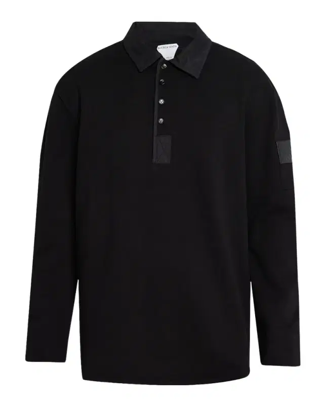 Men's Cotton Fleece Polo Sweater Men's Cotton Fleece Polo Sweater