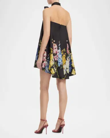 LEO LIN Eloise Floral-Print Trapeze Halter Mini Dress | Thumbnail 8 LEO LIN Eloise Floral-Print Trapeze Halter Mini Dress | Thumbnail 8