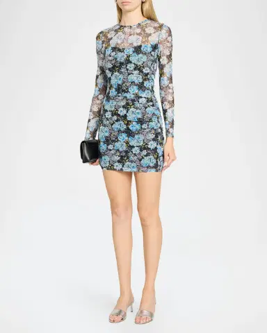 Generation Love Agnese Floral Mesh Mini Dress | Thumbnail 4 Generation Love Agnese Floral Mesh Mini Dress | Thumbnail 4