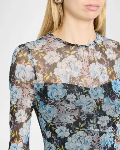 Generation Love Agnese Floral Mesh Mini Dress | Thumbnail 5 Generation Love Agnese Floral Mesh Mini Dress | Thumbnail 5