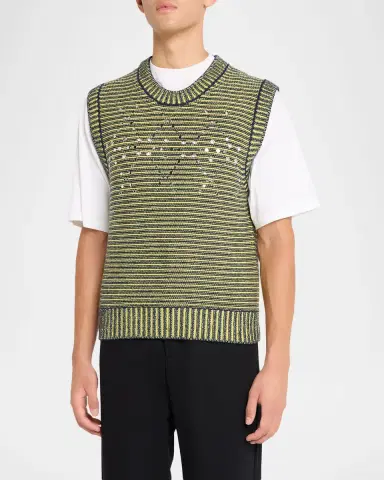 Marni Men's Eyelet-Trim Sweater Vest | Thumbnail 4 Marni Men's Eyelet-Trim Sweater Vest | Thumbnail 4