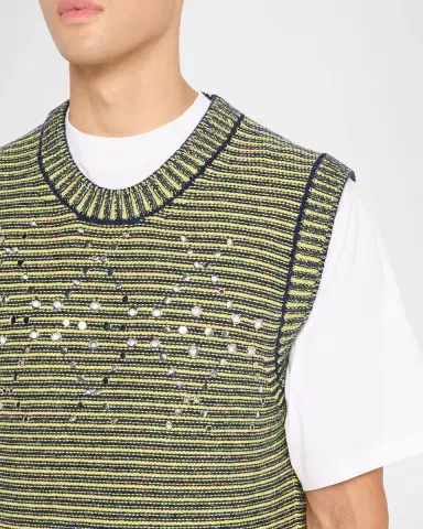 Marni Men's Eyelet-Trim Sweater Vest | Thumbnail 5 Marni Men's Eyelet-Trim Sweater Vest | Thumbnail 5