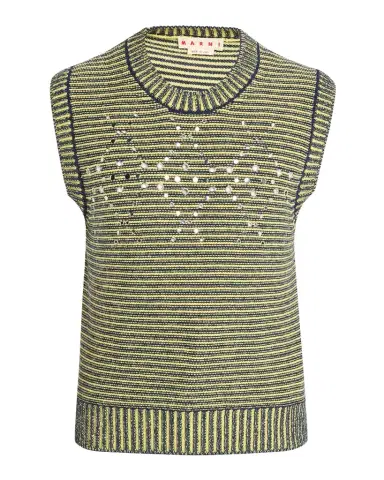 Marni Men's Eyelet-Trim Sweater Vest | Thumbnail 1 Marni Men's Eyelet-Trim Sweater Vest | Thumbnail 1