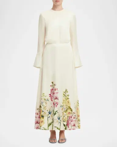 LEO LIN Kinsley Bell-Sleeve Floral Maxi Dress | Thumbnail 2 LEO LIN Kinsley Bell-Sleeve Floral Maxi Dress | Thumbnail 2