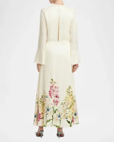 LEO LIN Kinsley Bell-Sleeve Floral Maxi Dress | Thumbnail 3 LEO LIN Kinsley Bell-Sleeve Floral Maxi Dress | Thumbnail 3
