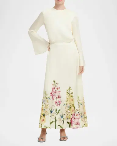 LEO LIN Kinsley Bell-Sleeve Floral Maxi Dress | Thumbnail 4 LEO LIN Kinsley Bell-Sleeve Floral Maxi Dress | Thumbnail 4