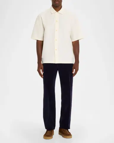 Jil Sander Men 's Water-Repellent Short-Sleeve Shirt | Thumbnail 2 Jil Sander Men 's Water-Repellent Short-Sleeve Shirt | Thumbnail 2