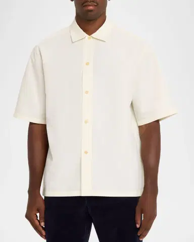 Jil Sander Men 's Water-Repellent Short-Sleeve Shirt | Thumbnail 4 Jil Sander Men 's Water-Repellent Short-Sleeve Shirt | Thumbnail 4