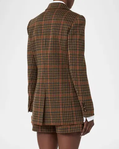 Max Mara Check Wool-Blend Single-Breasted Jacket | Thumbnail 3 Max Mara Check Wool-Blend Single-Breasted Jacket | Thumbnail 3