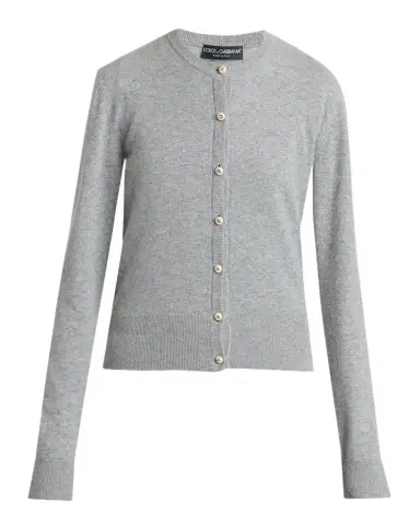 Dolce & Gabbana Pearly Button Cashmere Crewneck Cardigan | Thumbnail 1 Dolce & Gabbana Pearly Button Cashmere Crewneck Cardigan | Thumbnail 1