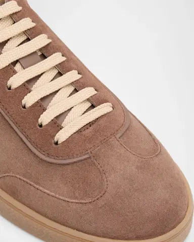 Brunello Cucinelli Men's Suede T-Toe Low-Top Sneakers | Thumbnail 5 Brunello Cucinelli Men's Suede T-Toe Low-Top Sneakers | Thumbnail 5