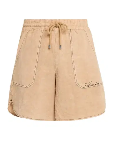 Amiri Men's Linen Script Drawstring Shorts | Thumbnail 1 Amiri Men's Linen Script Drawstring Shorts | Thumbnail 1