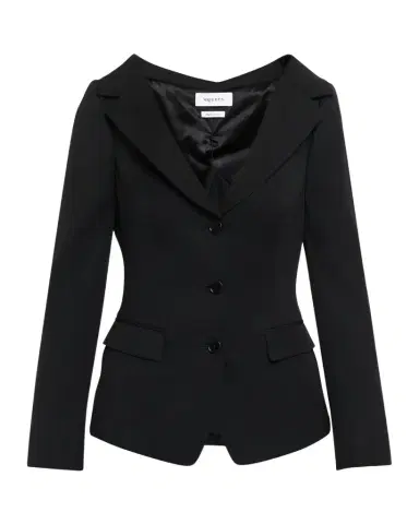 McQueen Off-The-Shoulder Single-Breasted Jacket | Thumbnail 1 McQueen Off-The-Shoulder Single-Breasted Jacket | Thumbnail 1