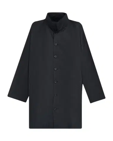 Eskandar Smaller Front Larger Back High Neck Raincoat With Button Away Hood - Long Plus Length | Thumbnail 1 Eskandar Smaller Front Larger Back High Neck Raincoat With Button Away Hood - Long Plus Length | Thumbnail 1