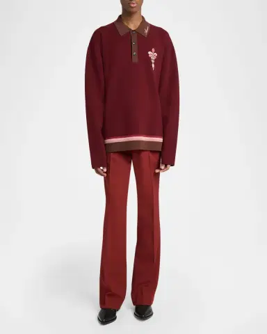 AMIRI Men's Lasso Knit Oversized Polo Sweater | Thumbnail 2 AMIRI Men's Lasso Knit Oversized Polo Sweater | Thumbnail 2