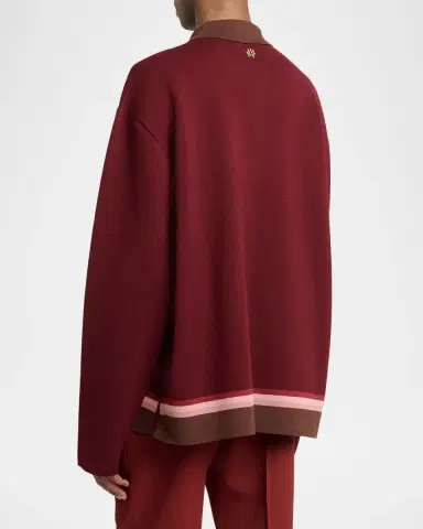 AMIRI Men's Lasso Knit Oversized Polo Sweater | Thumbnail 3 AMIRI Men's Lasso Knit Oversized Polo Sweater | Thumbnail 3