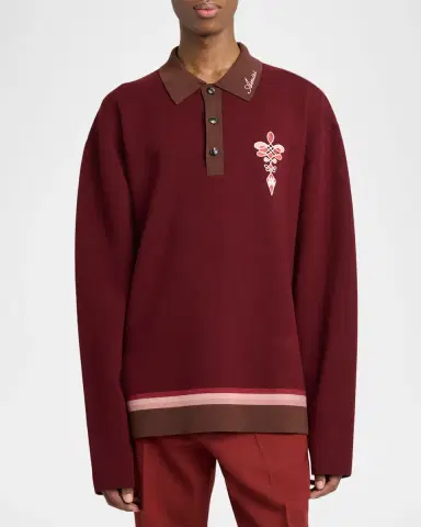 AMIRI Men's Lasso Knit Oversized Polo Sweater | Thumbnail 4 AMIRI Men's Lasso Knit Oversized Polo Sweater | Thumbnail 4