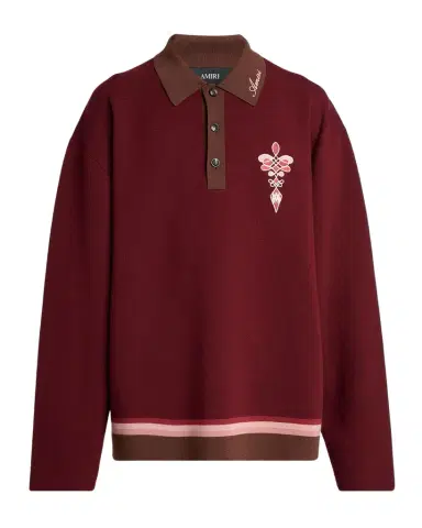 AMIRI Men's Lasso Knit Oversized Polo Sweater | Thumbnail 1 AMIRI Men's Lasso Knit Oversized Polo Sweater | Thumbnail 1
