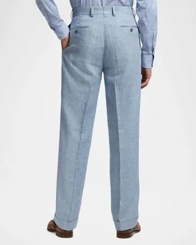 Ralph Lauren Men 's Hand-Tailored Linen-Blend Trousers | Thumbnail 3 Ralph Lauren Men 's Hand-Tailored Linen-Blend Trousers | Thumbnail 3