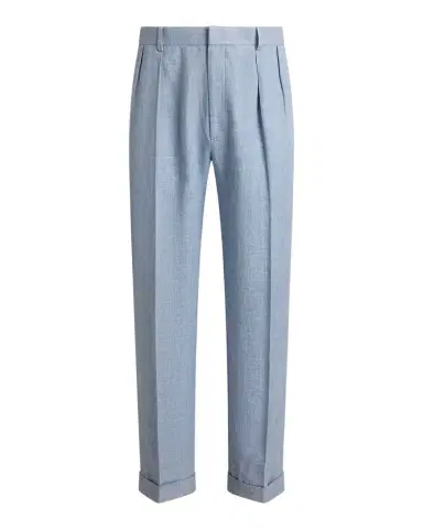 Ralph Lauren Men 's Hand-Tailored Linen-Blend Trousers | Thumbnail 1 Ralph Lauren Men 's Hand-Tailored Linen-Blend Trousers | Thumbnail 1