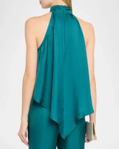 LAPOINTE Lightweight Silk Pointed Halter Top | Thumbnail 3 LAPOINTE Lightweight Silk Pointed Halter Top | Thumbnail 3