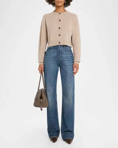 Loulou De Saison Heike Cashmere Crop Cardigan | Thumbnail 2 Loulou De Saison Heike Cashmere Crop Cardigan | Thumbnail 2