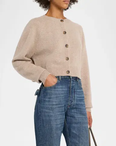Loulou De Saison Heike Cashmere Crop Cardigan | Thumbnail 4 Loulou De Saison Heike Cashmere Crop Cardigan | Thumbnail 4