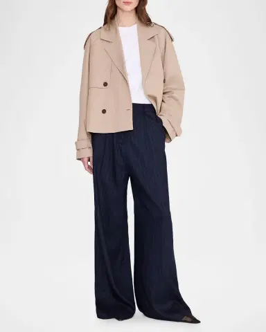 ANINE BING Rickie Cropped Trench Coat | Thumbnail 2 ANINE BING Rickie Cropped Trench Coat | Thumbnail 2