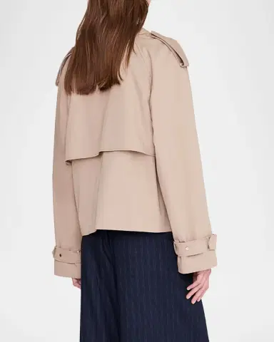 ANINE BING Rickie Cropped Trench Coat | Thumbnail 3 ANINE BING Rickie Cropped Trench Coat | Thumbnail 3