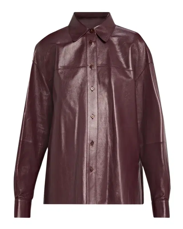Oversized Cropped Nappa Leather Shirt Oversized Cropped Nappa Leather Shirt
