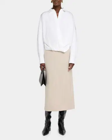 Lafayette 148 New York Stretch Wool Column Trouser Midi Skirt | Thumbnail 2 Lafayette 148 New York Stretch Wool Column Trouser Midi Skirt | Thumbnail 2