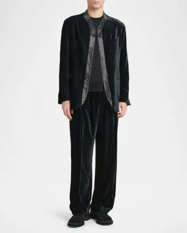 Giorgio Armani Men's Dot-Effect Tapered Pants | Thumbnail 2 Giorgio Armani Men's Dot-Effect Tapered Pants | Thumbnail 2