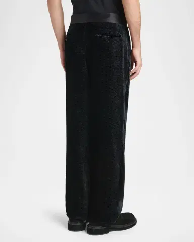 Giorgio Armani Men's Dot-Effect Tapered Pants | Thumbnail 3 Giorgio Armani Men's Dot-Effect Tapered Pants | Thumbnail 3