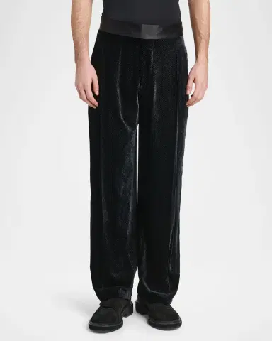 Giorgio Armani Men's Dot-Effect Tapered Pants | Thumbnail 4 Giorgio Armani Men's Dot-Effect Tapered Pants | Thumbnail 4