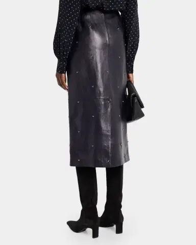 Lafayette 148 New York Dotted Nappa Leather Midi Pencil Skirt | Thumbnail 3 Lafayette 148 New York Dotted Nappa Leather Midi Pencil Skirt | Thumbnail 3