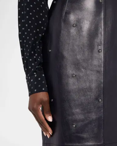 Lafayette 148 New York Dotted Nappa Leather Midi Pencil Skirt | Thumbnail 5 Lafayette 148 New York Dotted Nappa Leather Midi Pencil Skirt | Thumbnail 5