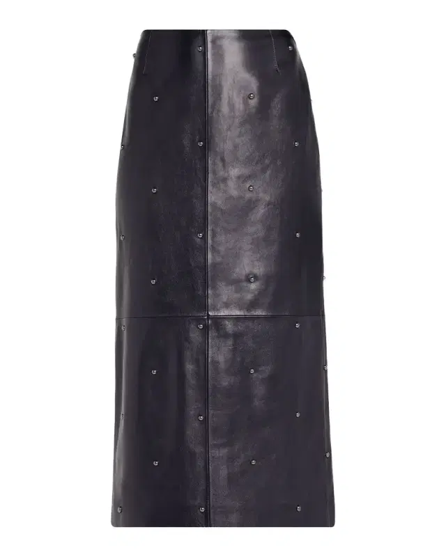 Dotted Nappa Leather Midi Pencil Skirt Dotted Nappa Leather Midi Pencil Skirt