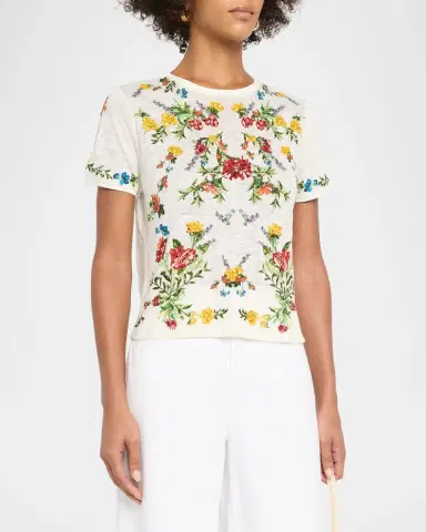 ALICE + OLIVIA Cindy Embellished Crop Top | Thumbnail 4 ALICE + OLIVIA Cindy Embellished Crop Top | Thumbnail 4