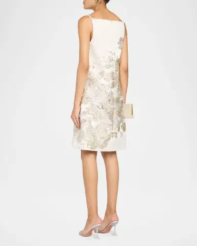 Rickie Freeman for Teri Jon Metallic Floral Jacquard Mini Shift Dress | Thumbnail 3 Rickie Freeman for Teri Jon Metallic Floral Jacquard Mini Shift Dress | Thumbnail 3